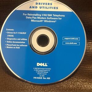 Dell‎ Blue Drivers and Utilities Disc